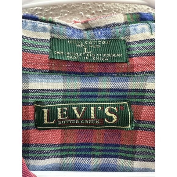 Levis Sutter Creek Mens Shirt Size Large Plaid Long Sleeve Button Up Vintage - Picture 4 of 10
